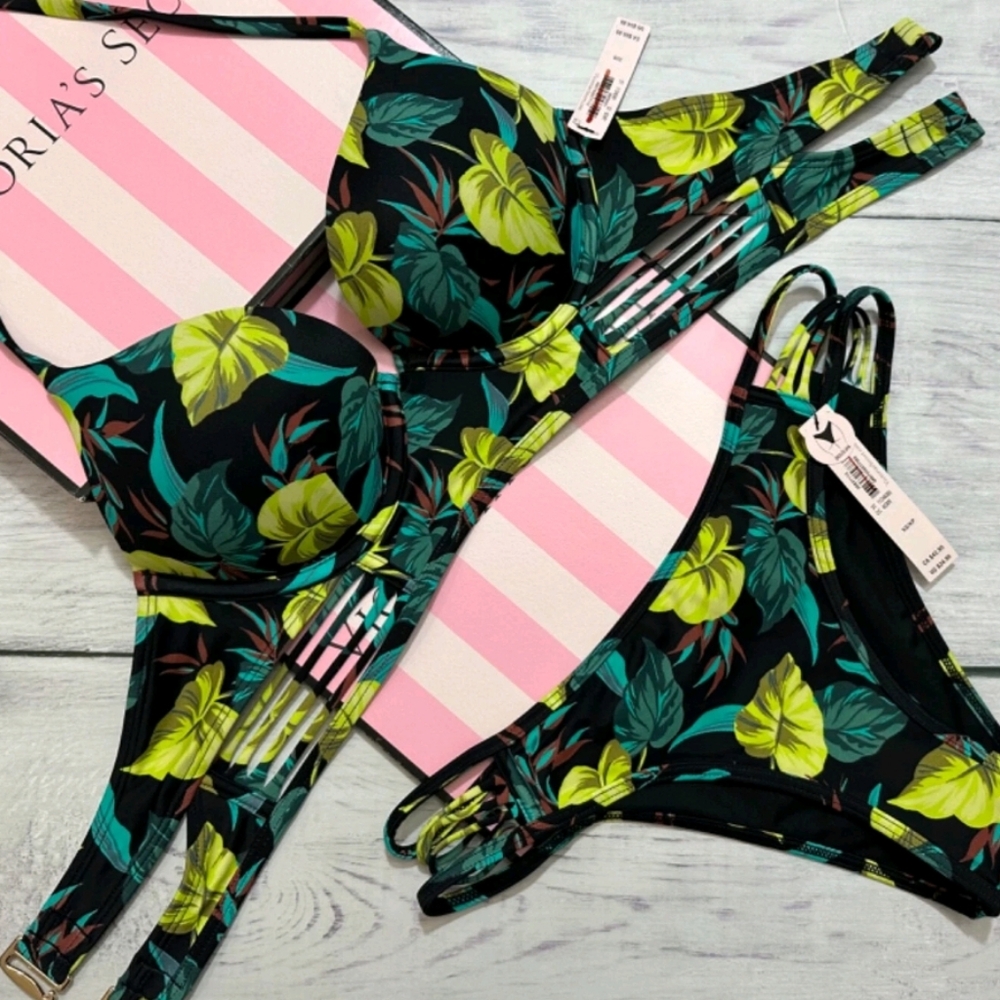 Victoria's Secret Tropical Green and Yellow Bikini